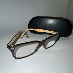 Ray-Ban Dark Brown Glasses with Patterned Arms